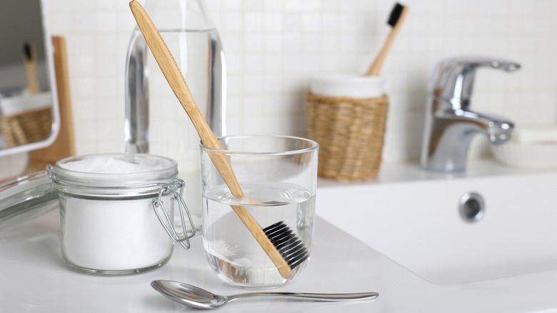 Toothbrush and saltwater rinse