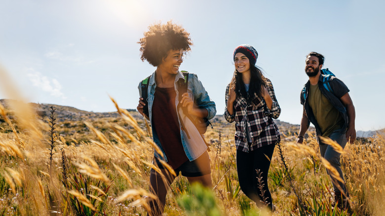 a group of friends hiking