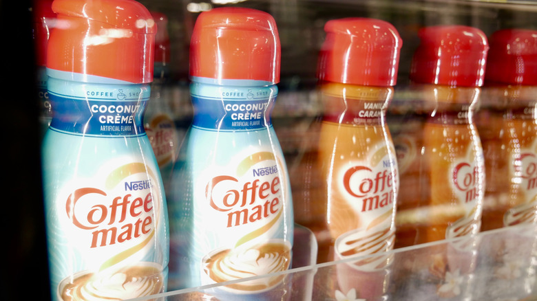 Coffee creamers at the store
