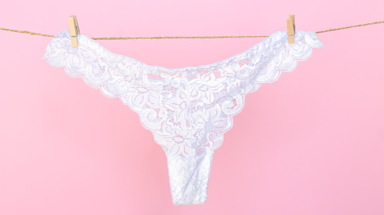 thong underwear on clothesline