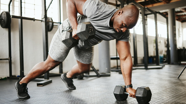 Man working out at gym