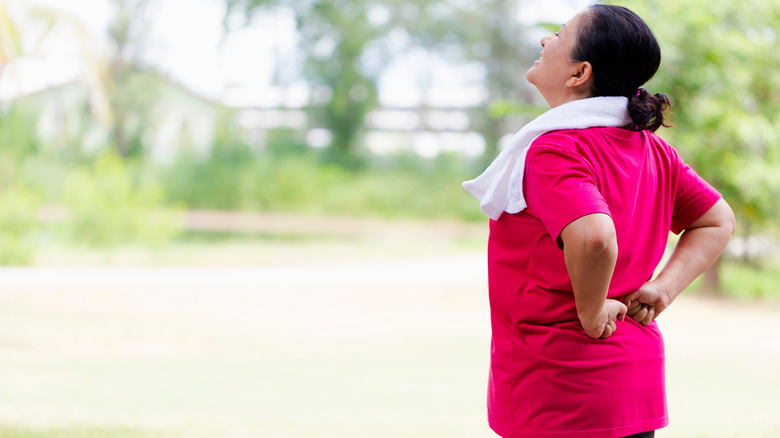 woman with back pain