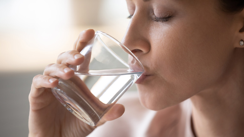 Woman drinking water