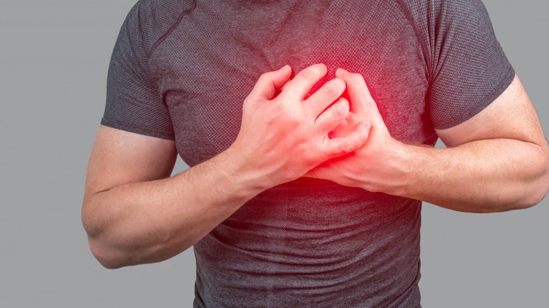 man with chest pain