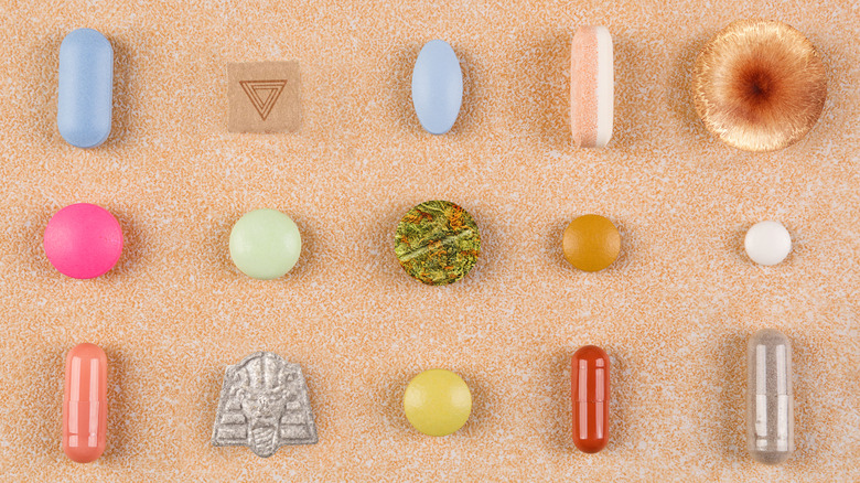 illicit drugs in various colors