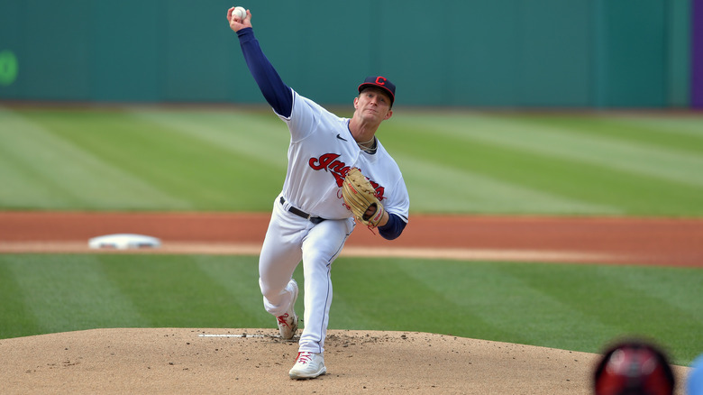 Zach Plesac pitching