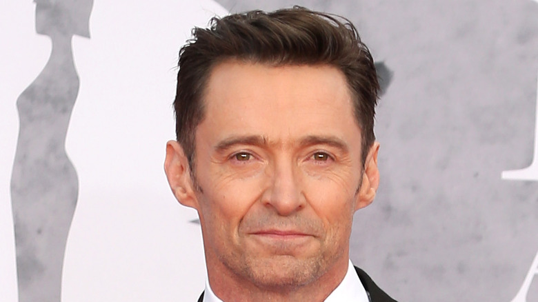 Close up of Hugh Jackman's face 