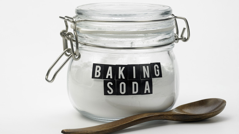 baking soda jar and spoon