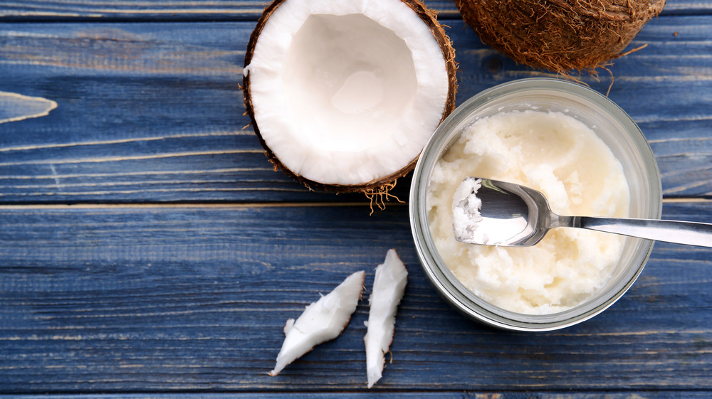 coconut with coconut oil