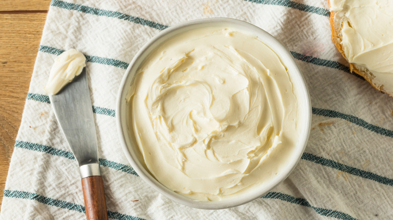 Cream cheese in a container 