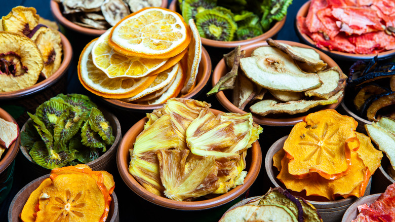 Different types of dried fruits 