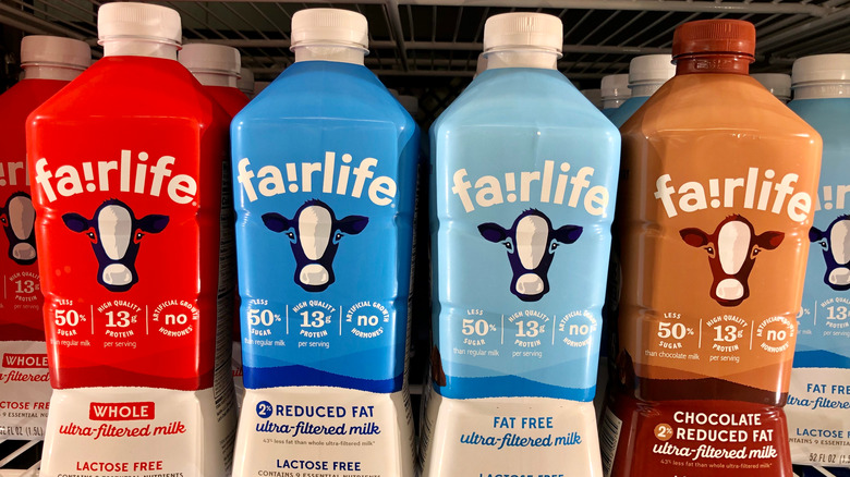 Fairlife milk on a store shelf