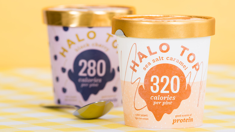 pints of Halo Top ice cream