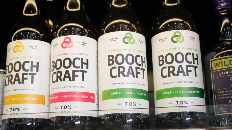 Bottles of hard kombucha 
