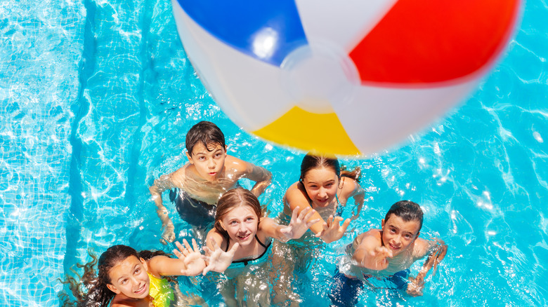 Kids playing in the pool