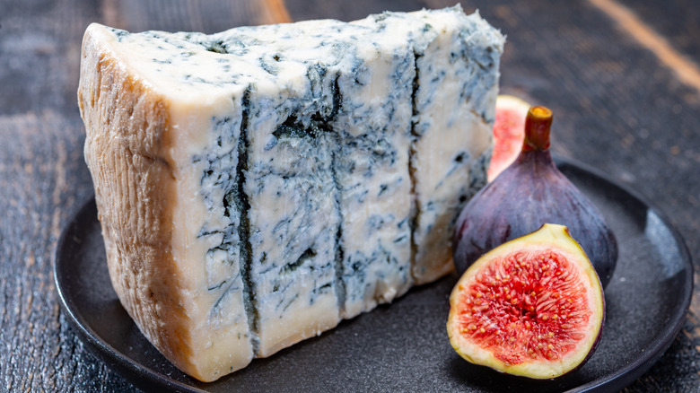 Slice of blue cheese