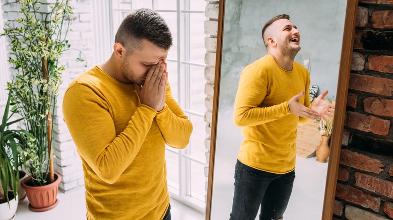 man with bipolar disorder depressed and happy at same time