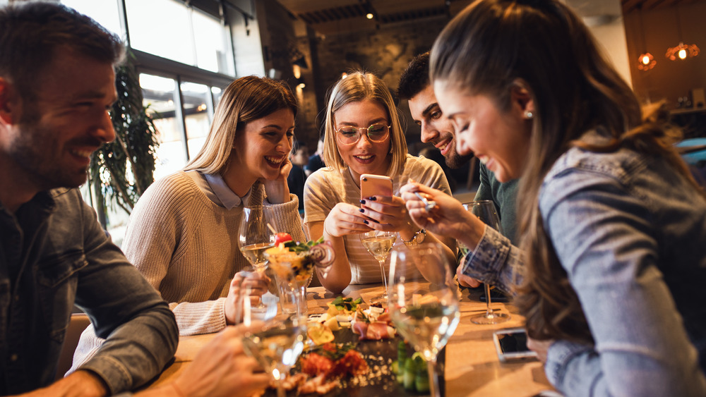 Group of friends in restaurant