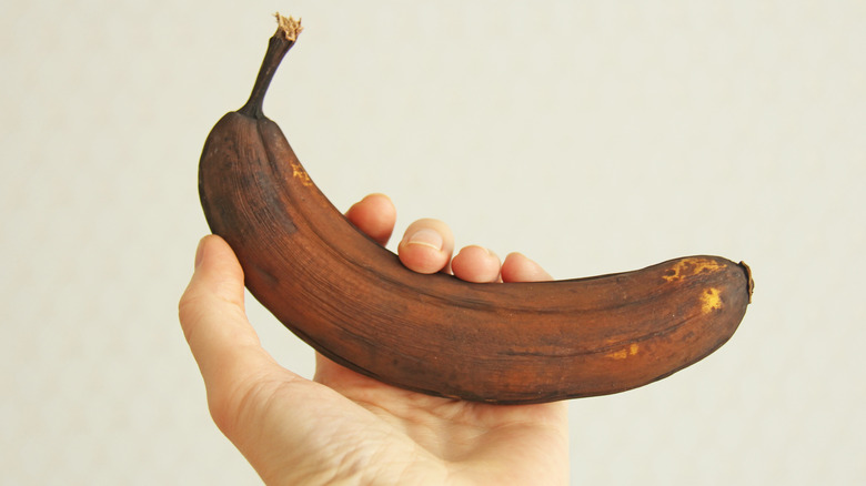 Black overripe banana 