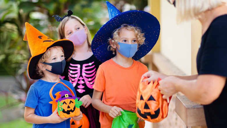 Children going trick-or-treating