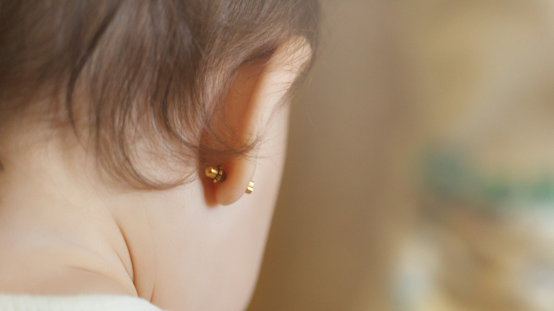 Ear piercing for baby