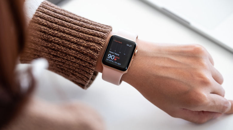 Apple watch with heart rate data