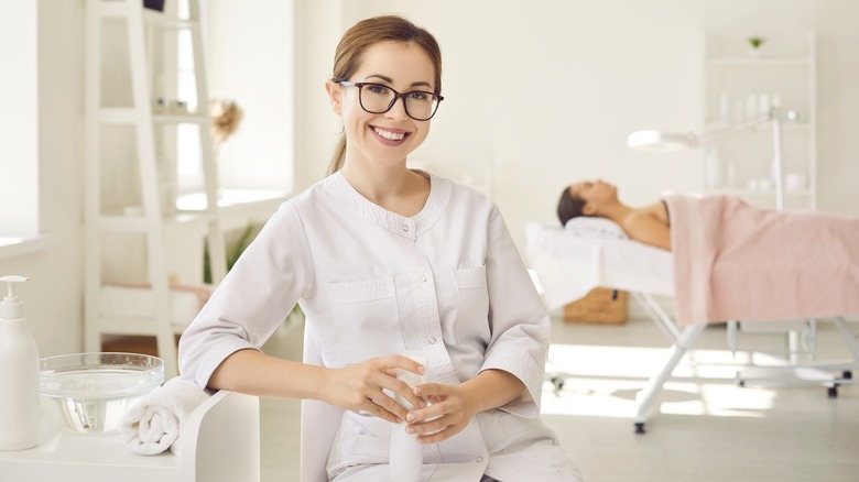 dermatologist and patient
