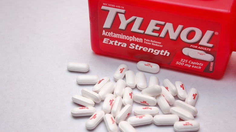 Tylenol box and pills