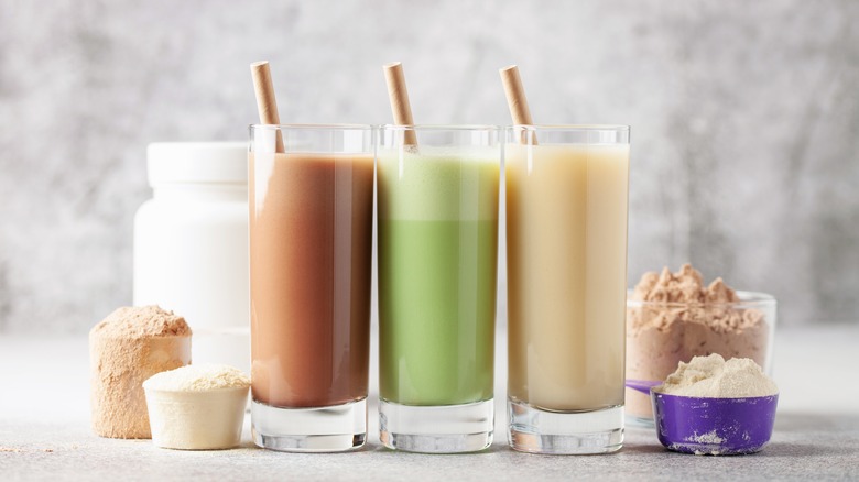 variety of protein shakes