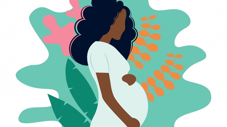 Artist's conception of pregnant woman