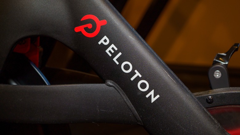 Peloton logo on cardio machine
