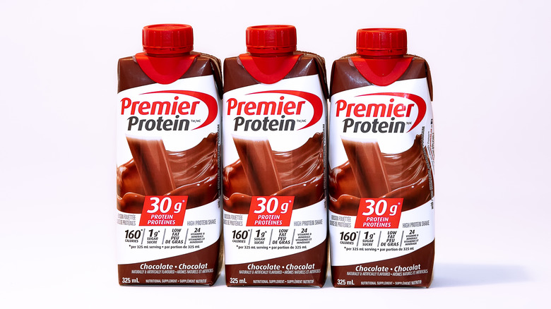Three Premier Protein shakes