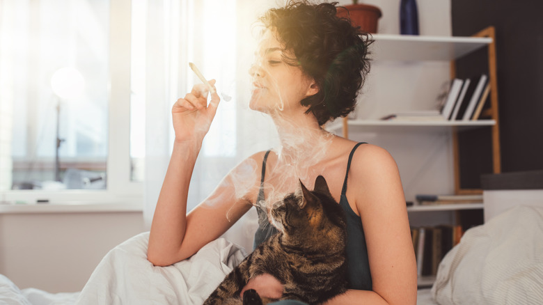 woman smoking