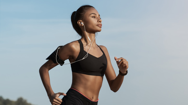 woman running outdoors