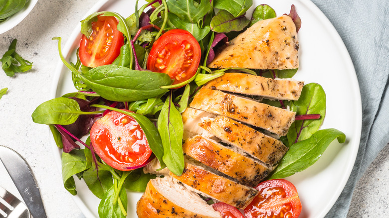 chicken fillet with healthy salad