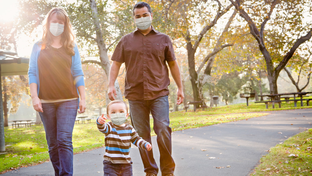 family walking