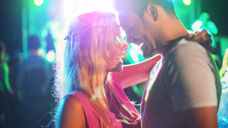 Laughing couple at concert