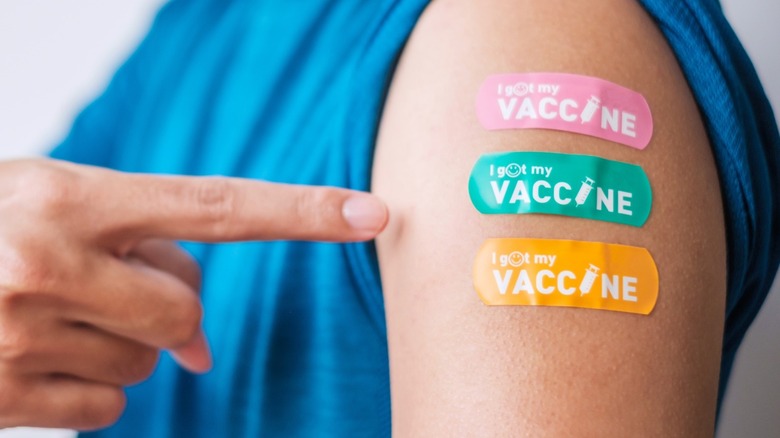 arm three vaccine bandaids