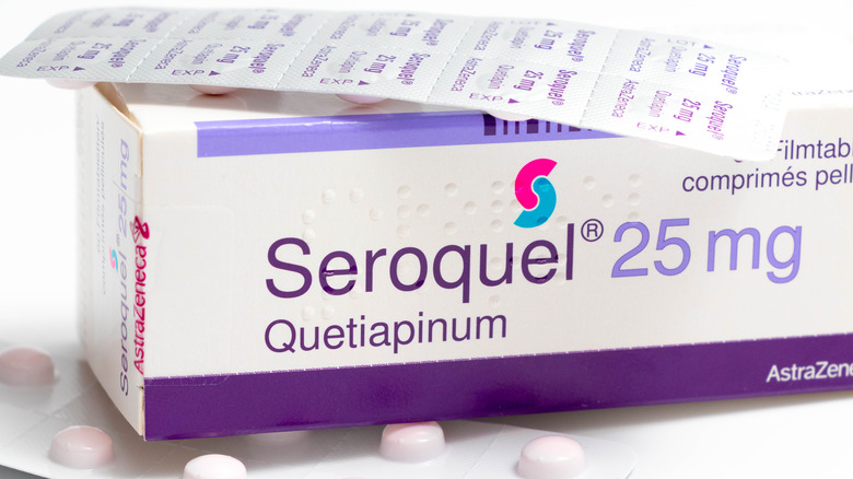 Closeup of Seroquel box