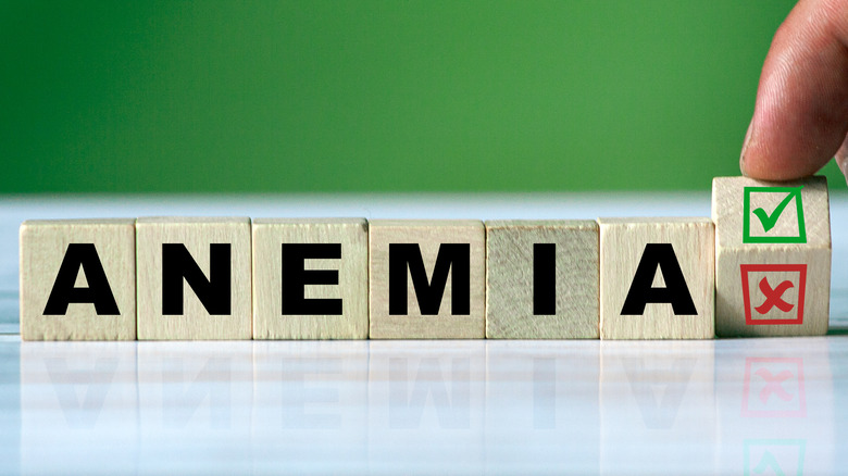 Building blocks reading "ANEMIA"