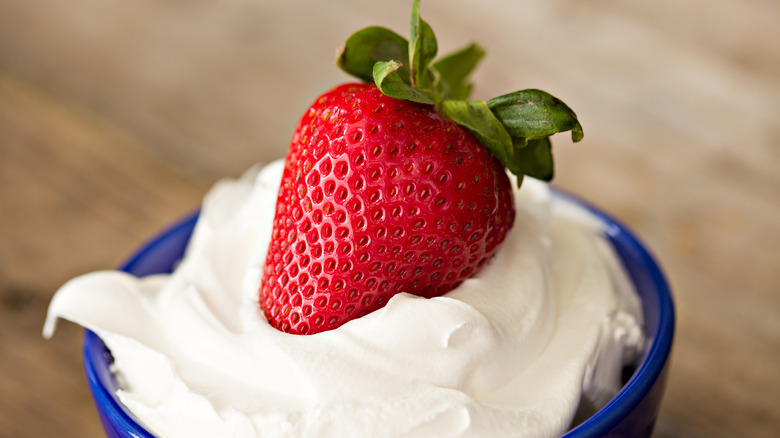 whipped cream with strawberry