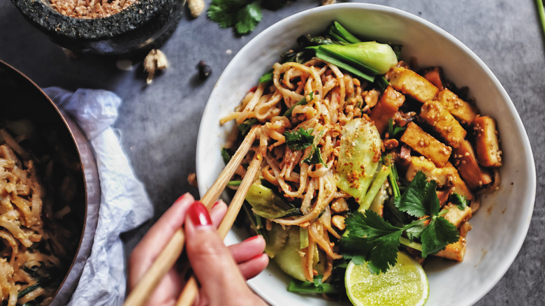 tofu and noodles 