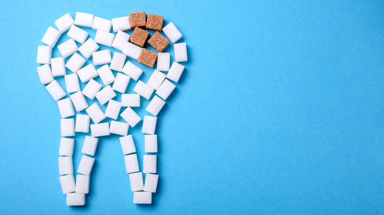 sugar cubes in shape of tooth