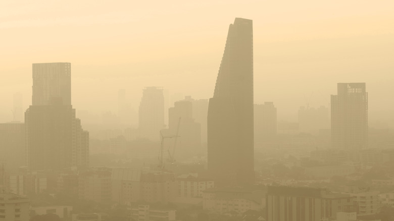 haze over large city