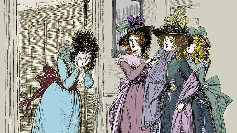 An illustrated scene from Sense and Sensilbility