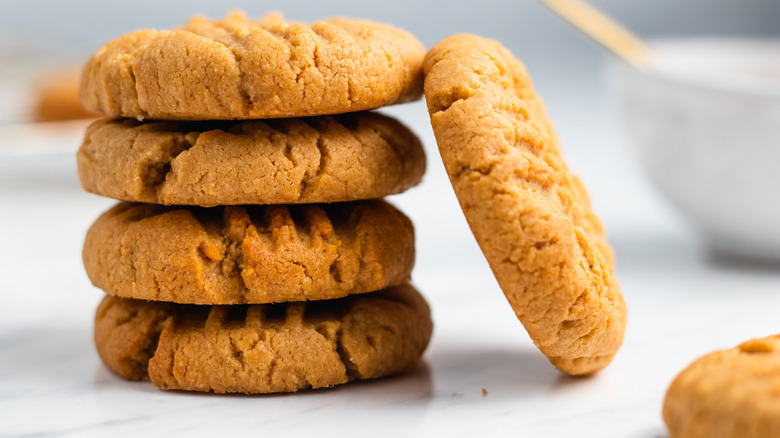 stack of peanut butter cookies