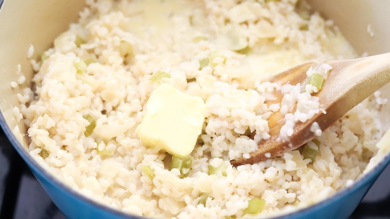butter in keto risotto