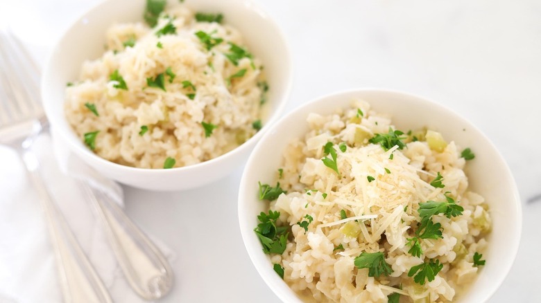 two bowls of keto risotto