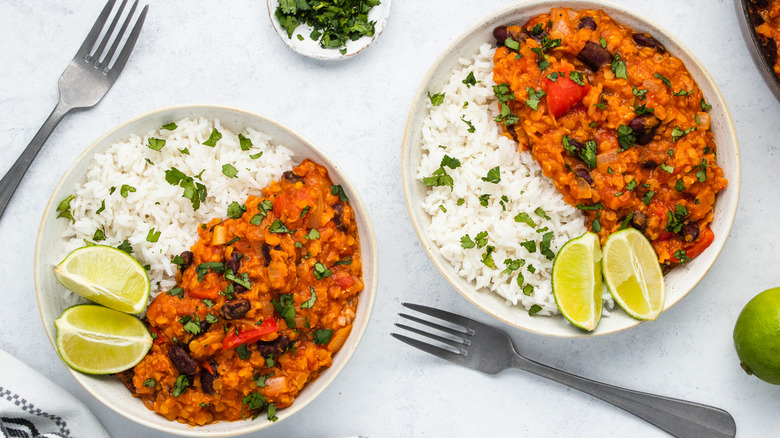 lentil chili with rice 