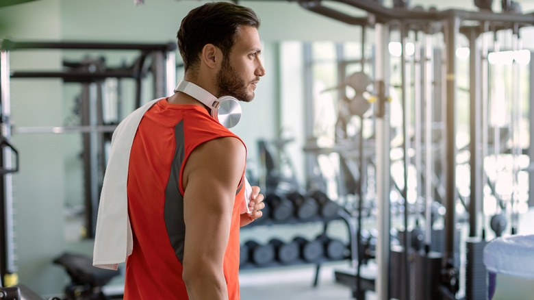 man entering gym